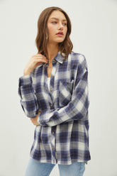 Be Cool Plaid Flannel Button Down Shirt with Chest Pocket OutfitFlow